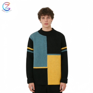 Men's Asymmetrical-Patterned Sweater
