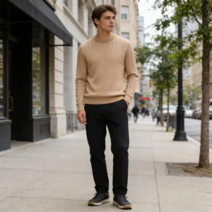 Men's Full-Zip Mock Neck Knit Jacket