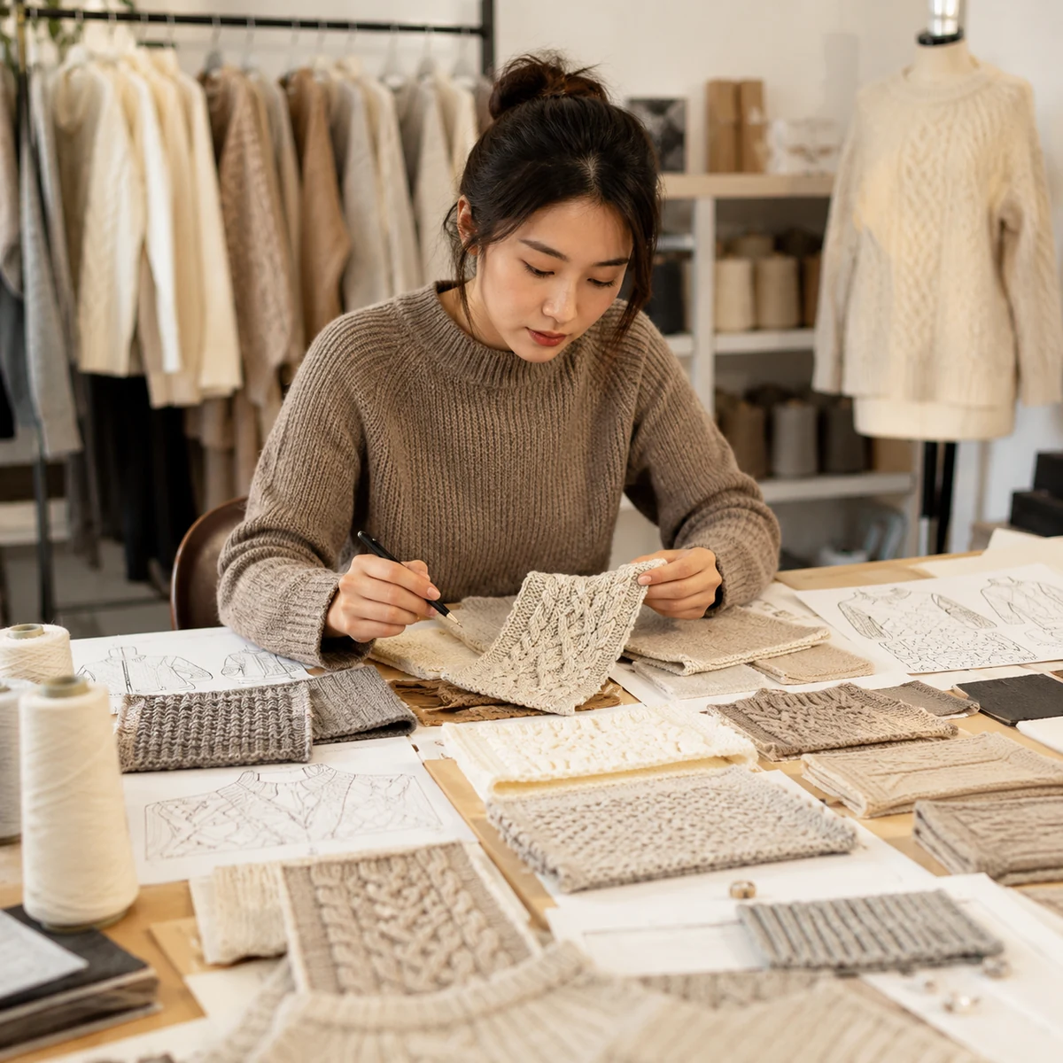 Custom knitwear pattern and stitch development