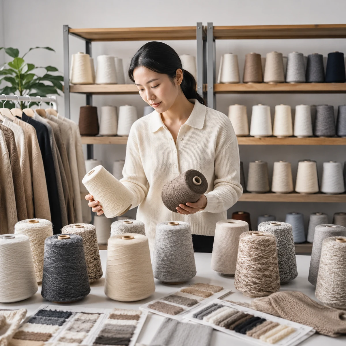 Custom yarn selection for private label knitwear manufacturing