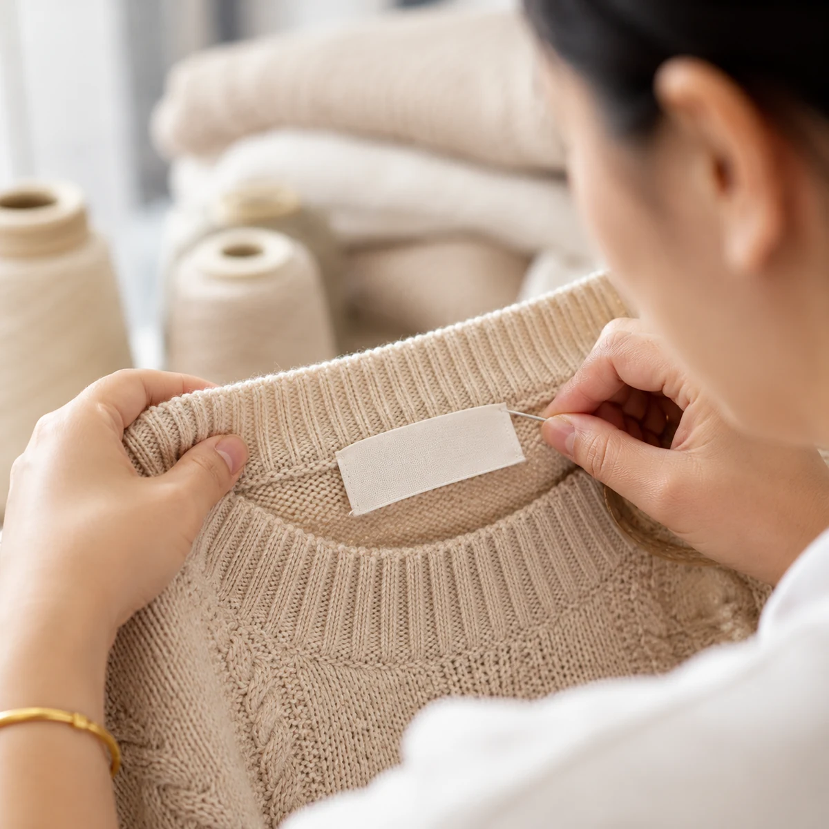 Custom neck label for private label sweaters