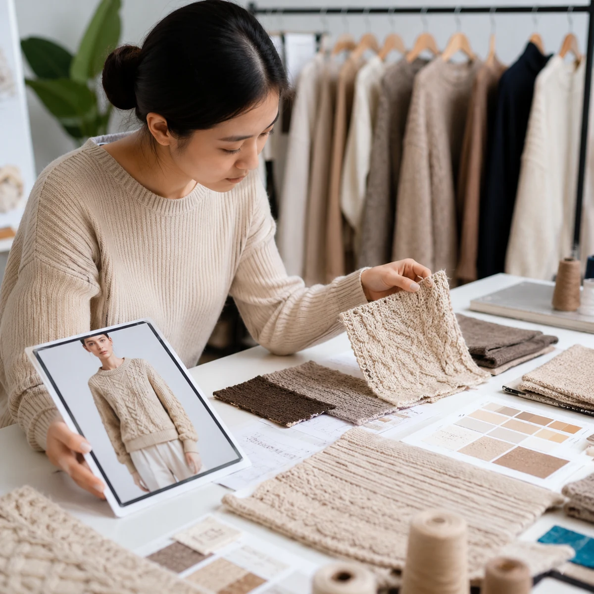 Photo to sample knitwear development from reference image
