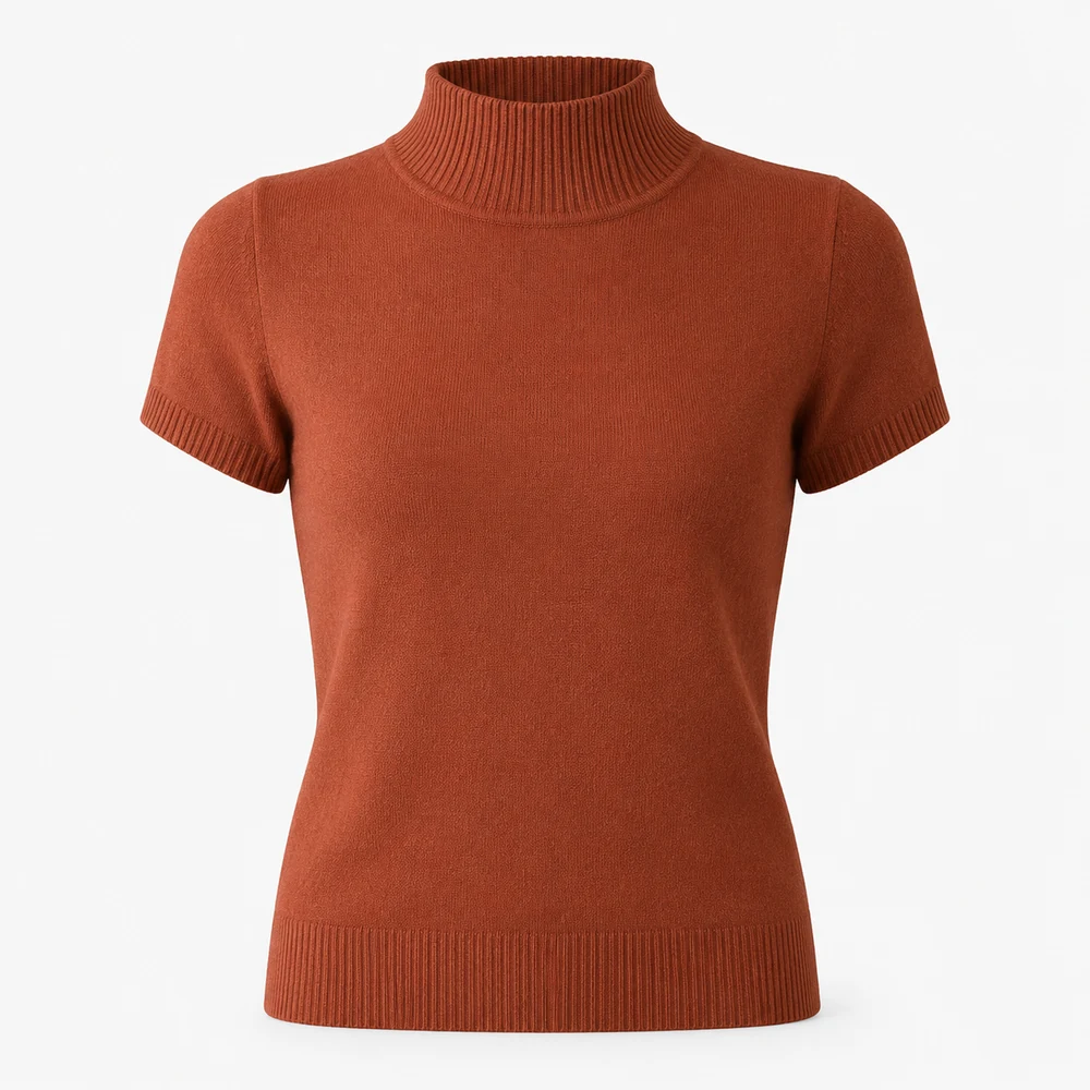 Women's Mock Neck Short-Sleeve Knit Top – CZ Professional Sweater