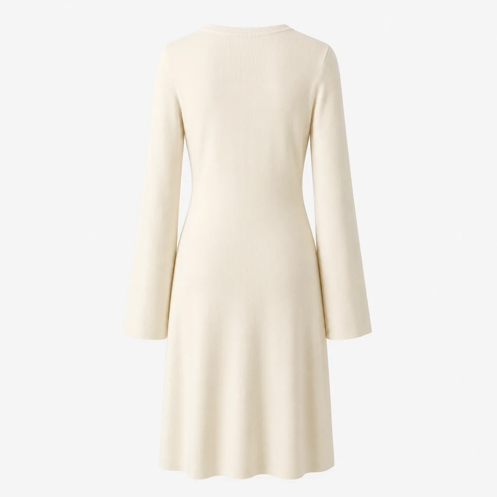Sleeveless V-Neck Knit Dress back and side view thumbnail