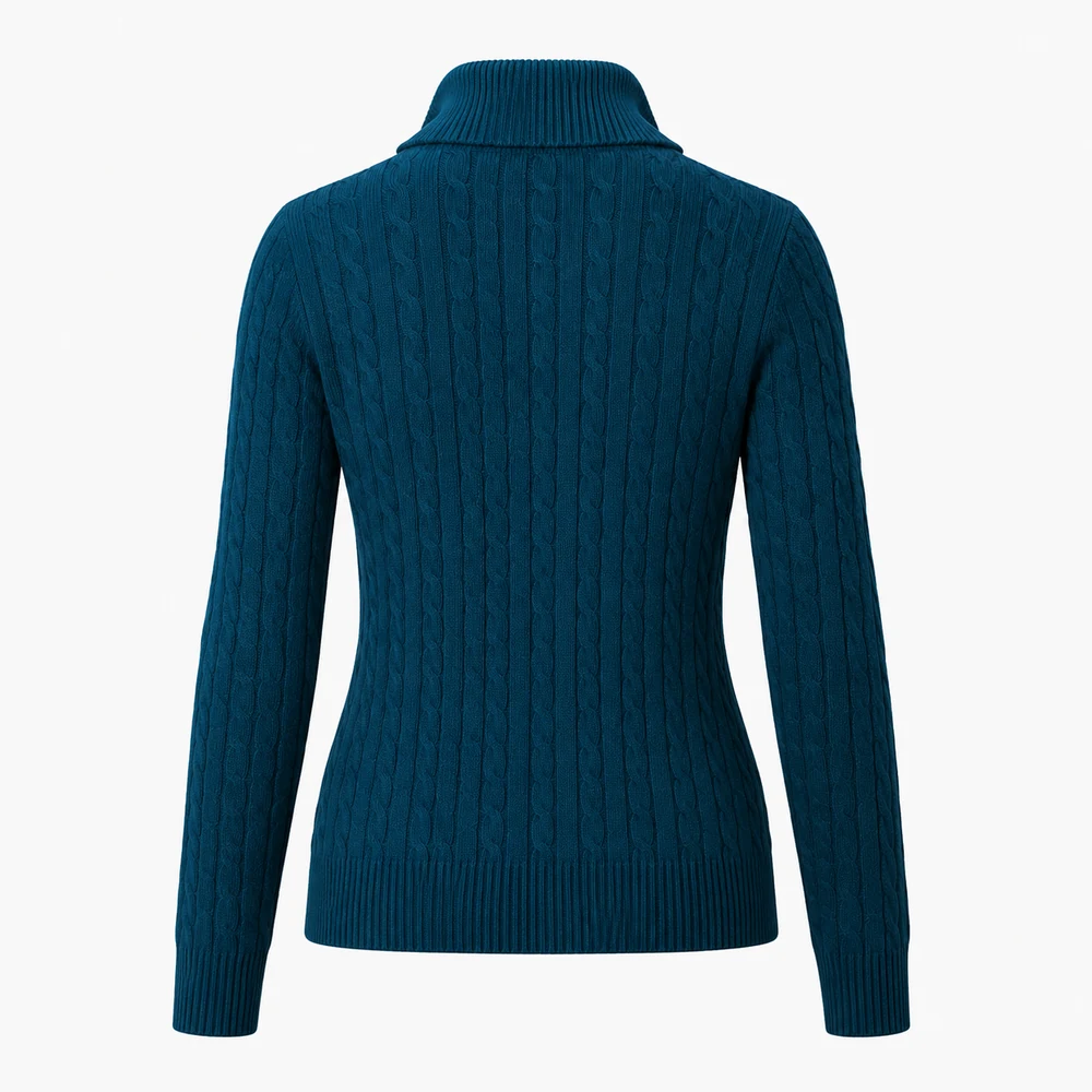 7GG Cable Knit Half-Zip Pullover back and side view thumbnail