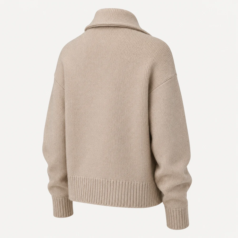 Women’s Full-Zip High Collar Knit Cardigan thumbnail 2