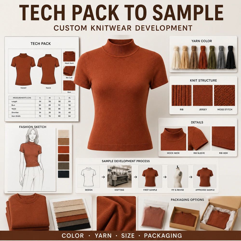Tech pack to sample custom knitwear development