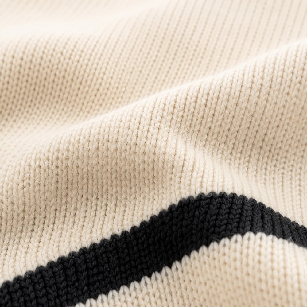 12GG nautical striped half-zip pullover fabric close-up thumbnail
