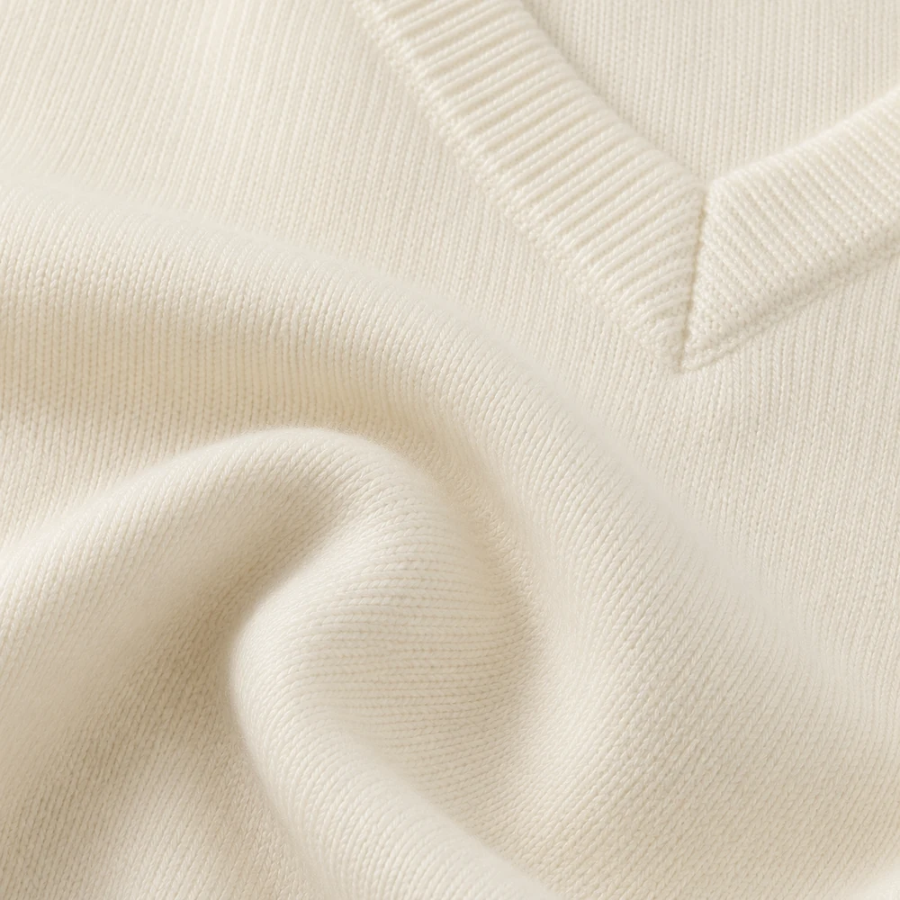 Sleeveless V-Neck Knit Dress fabric close-up thumbnail