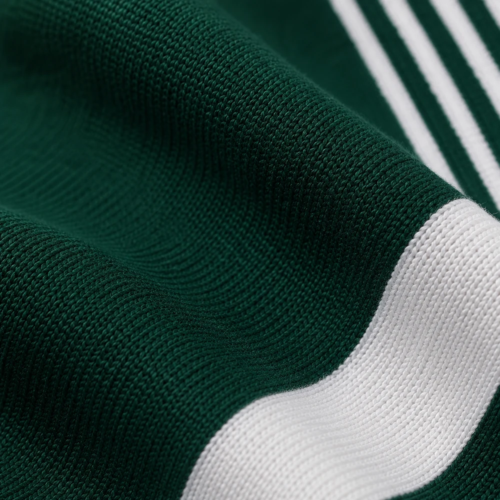 Premium Men's Striped Knit Polo Shirt fabric close-up thumbnail