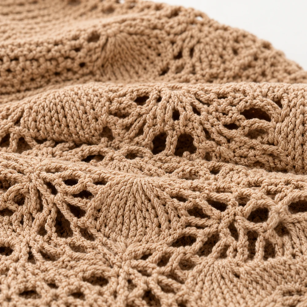 Scallop Edge Crochet Halter Top fabric close-up thumbnail