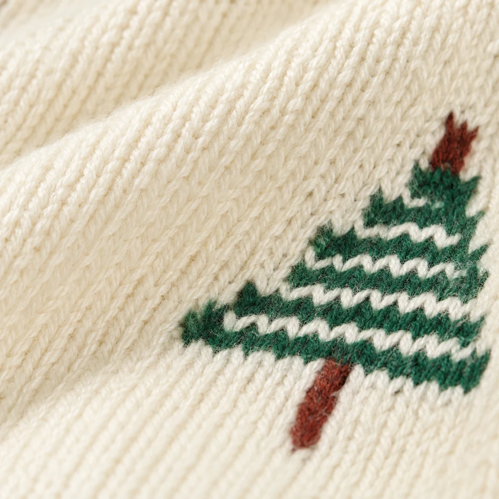 Women’s Christmas Tree V-Neck Intarsia Sweater thumbnail 3