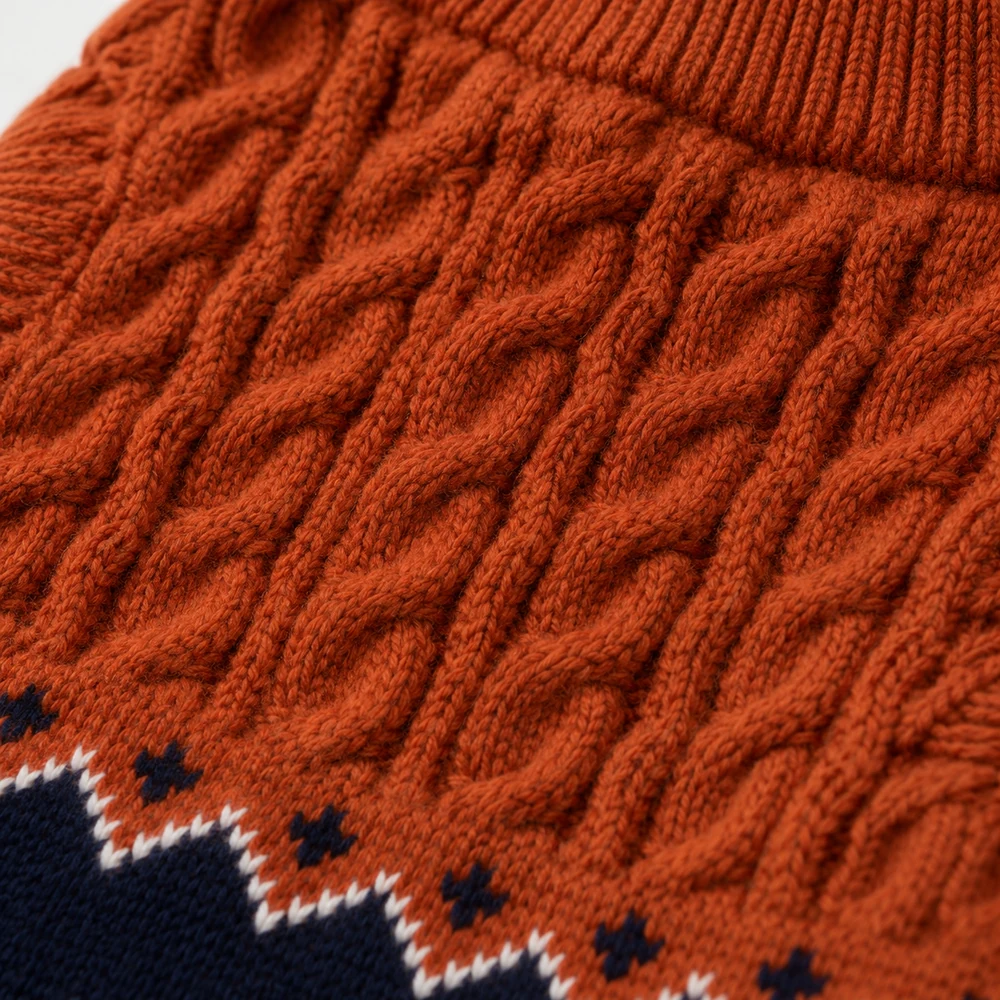 Fair Isle Christmas Pet Sweater fabric close-up thumbnail