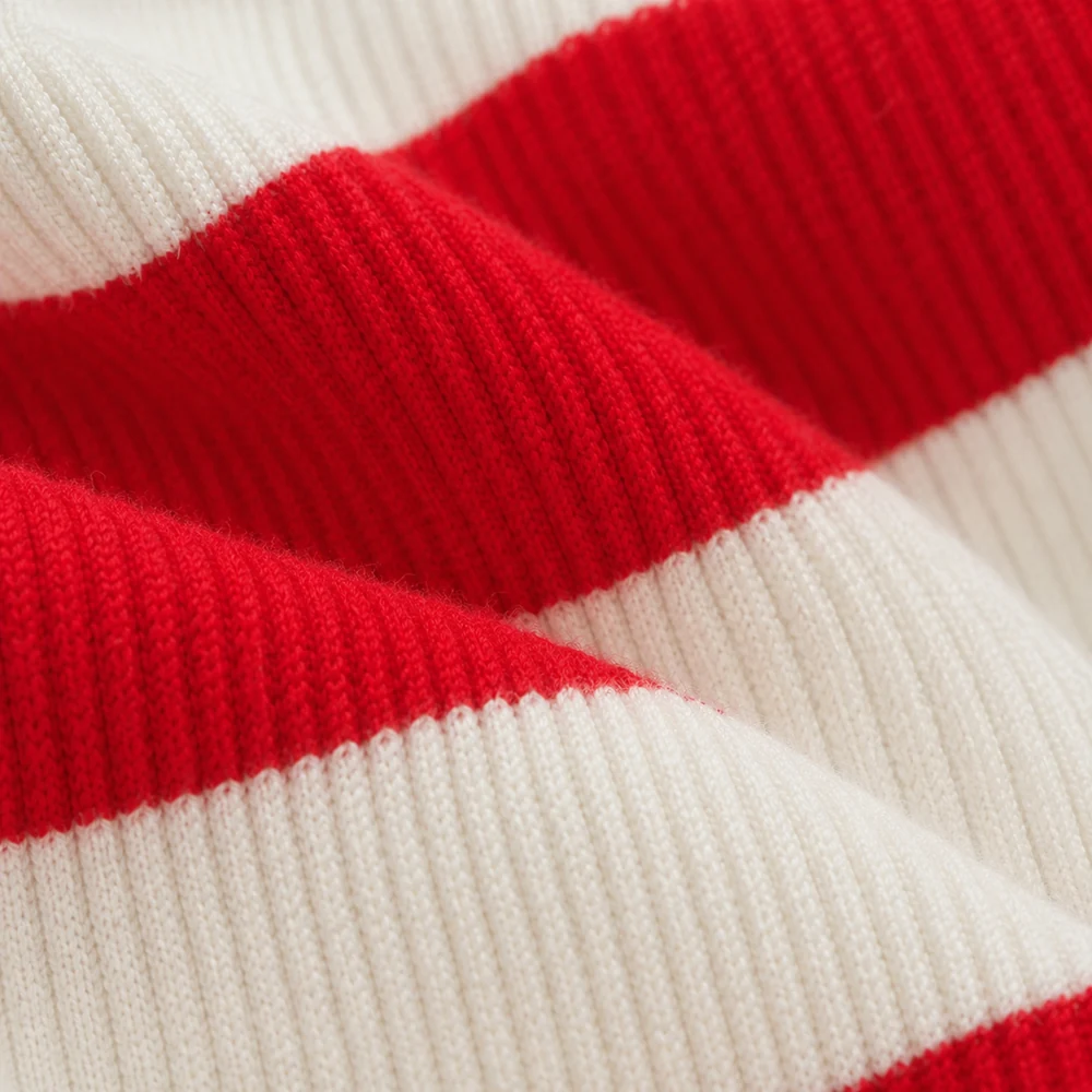 Women’s Red & White Striped Short-Sleeve Knit Top thumbnail 3