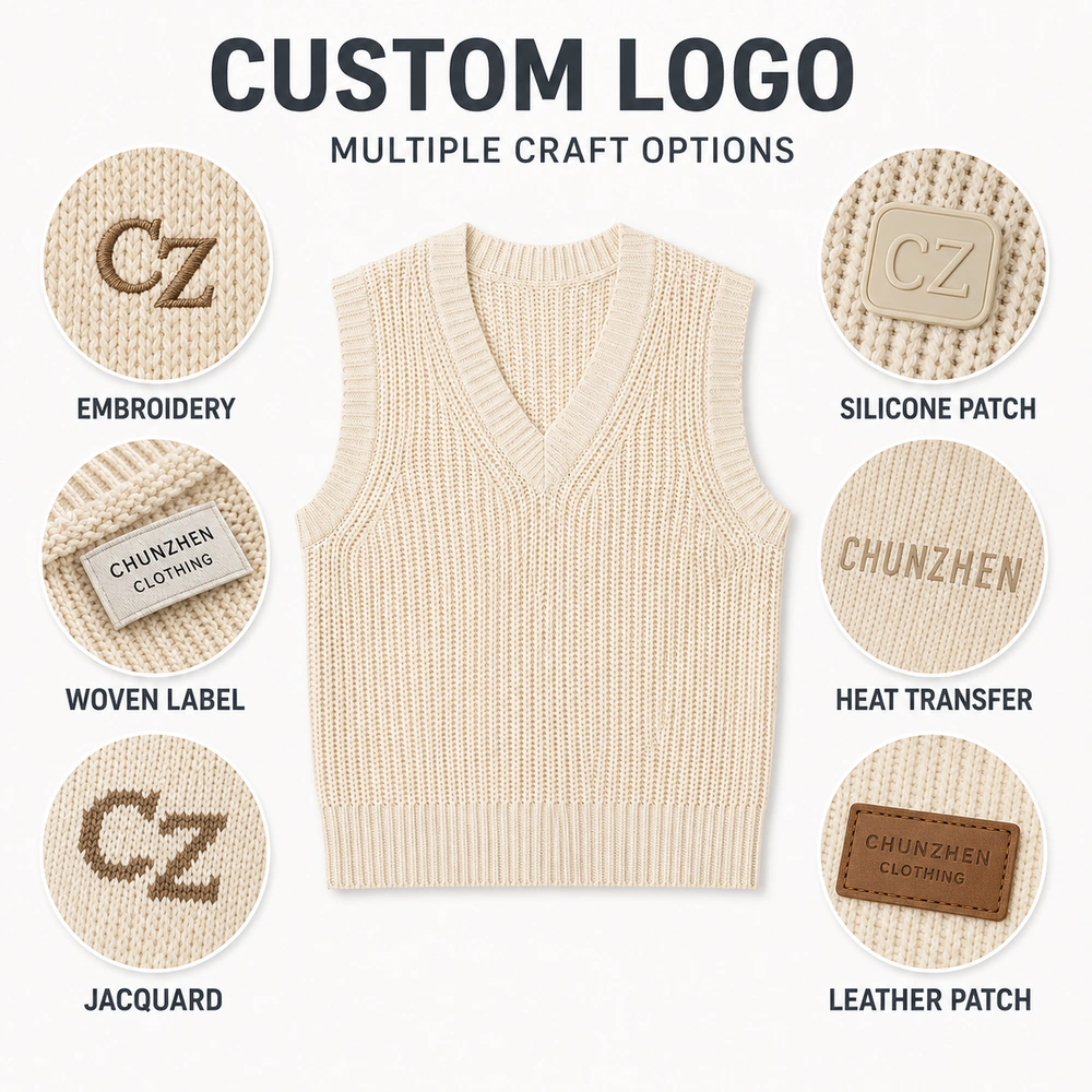 Custom logo options for private label knitwear