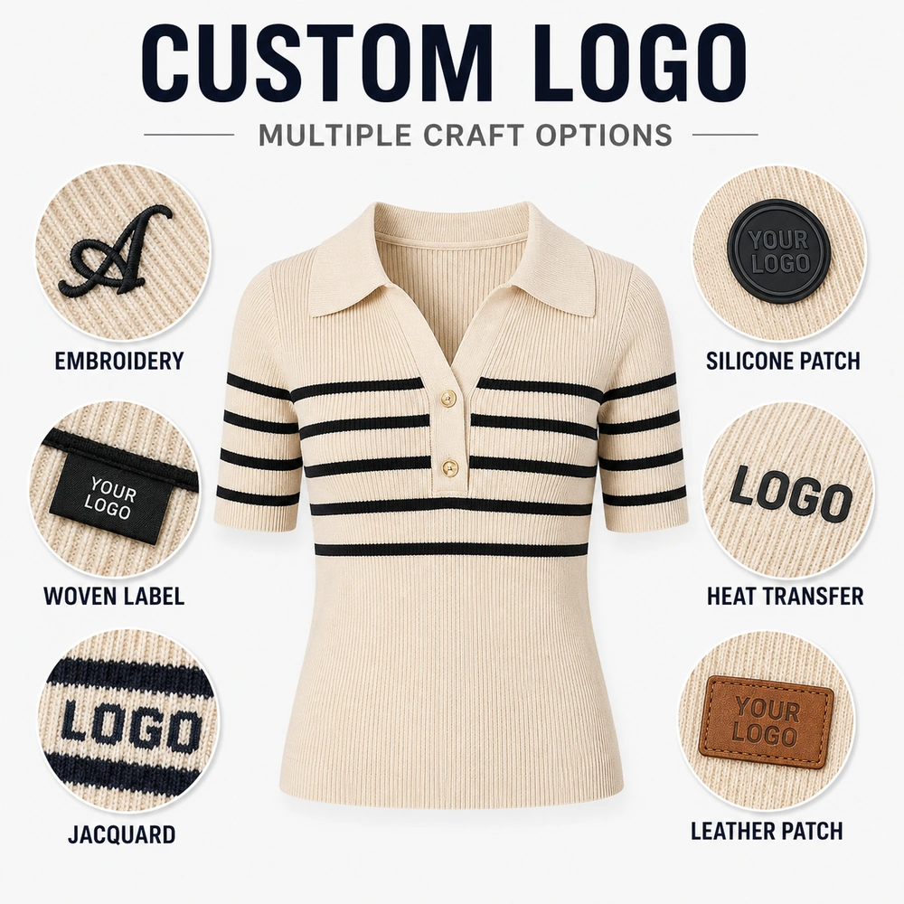 Custom logo options for private label knitwear