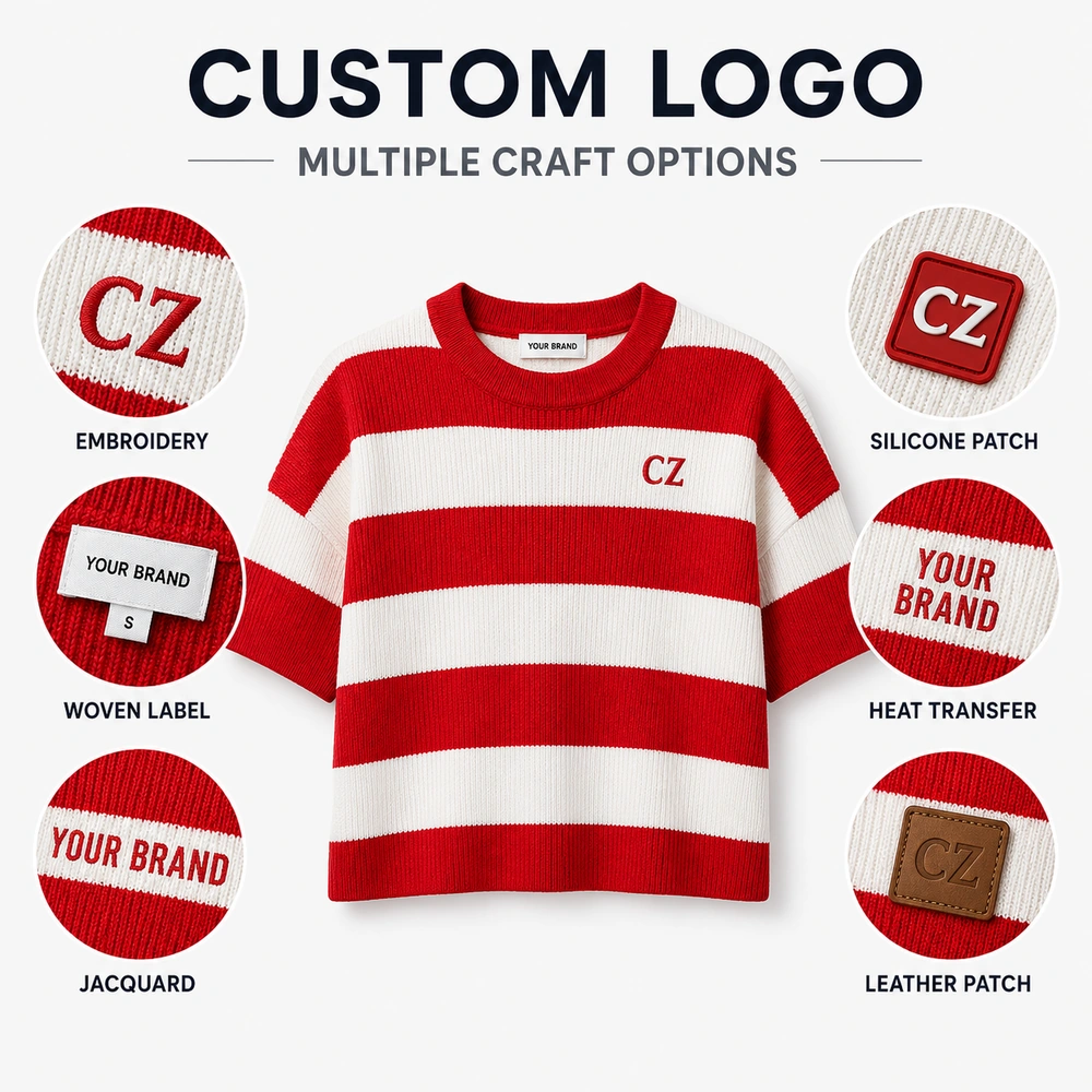 Custom logo options for private label knitwear