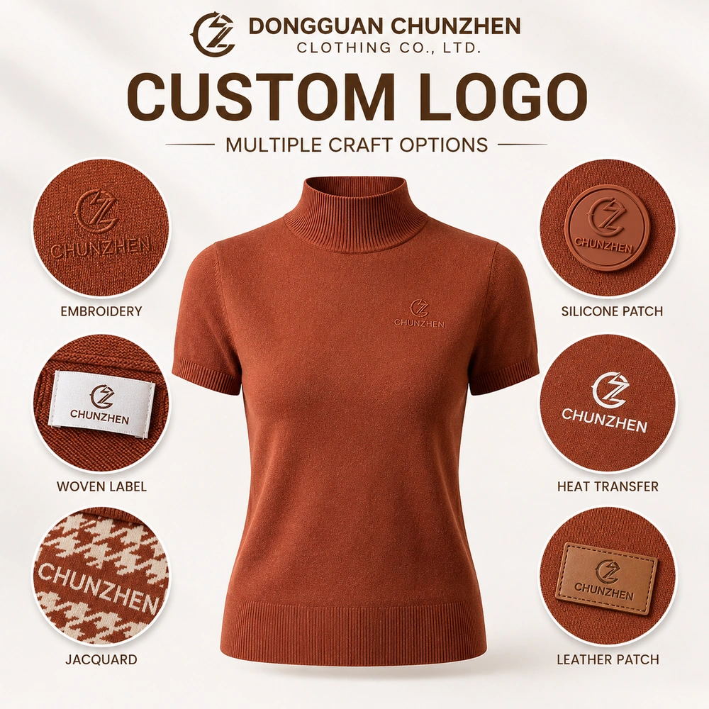 Custom logo options for private label knitwear
