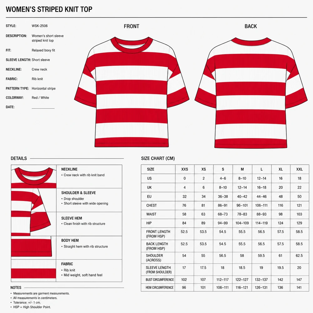Women’s Red & White Striped Short-Sleeve Knit Top thumbnail 5