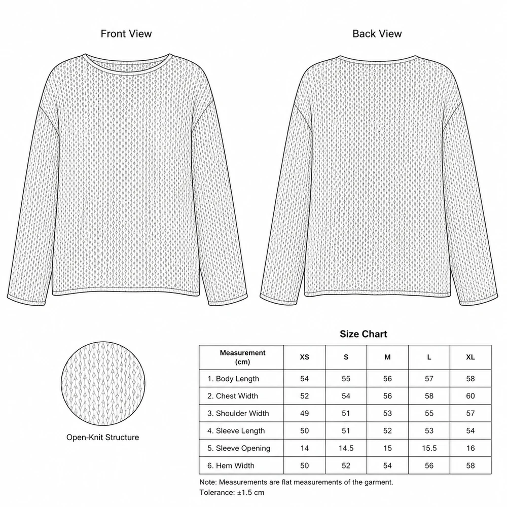 Women’s White Openwork Long-Sleeve Knit Top thumbnail 5