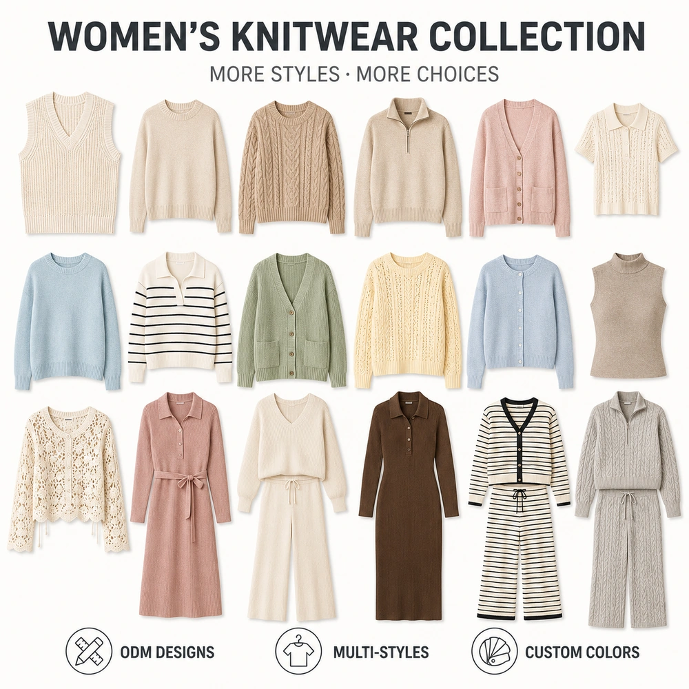 Women's knitwear collection private label manufacturing