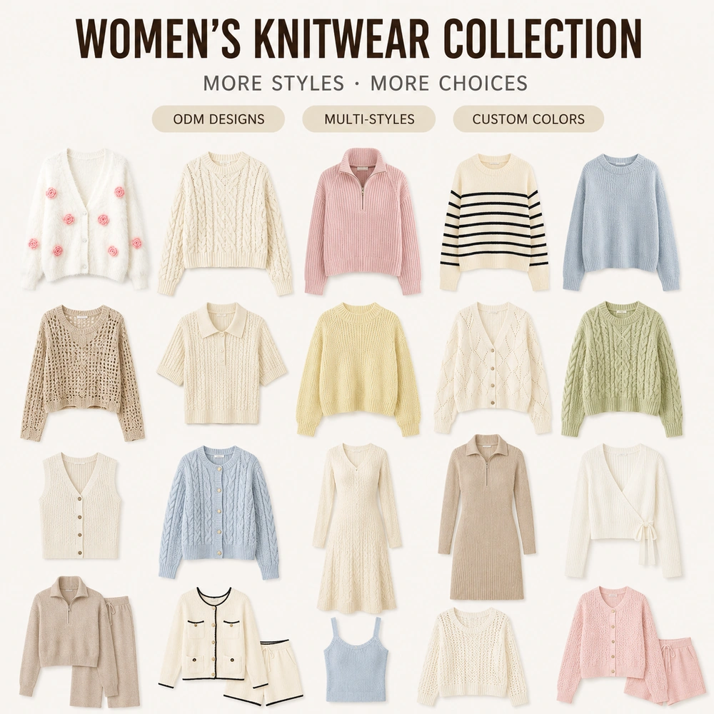 Women’s knitwear collection private label manufacturing