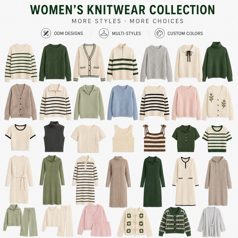Women’s knitwear collection private label manufacturing