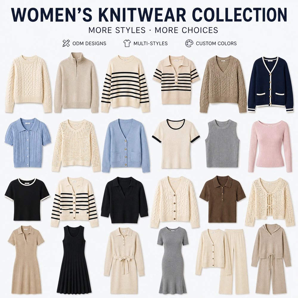 Women’s knitwear collection private label manufacturing