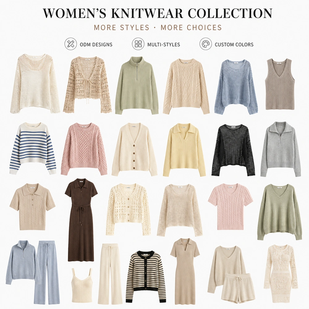 Women’s knitwear collection private label manufacturing