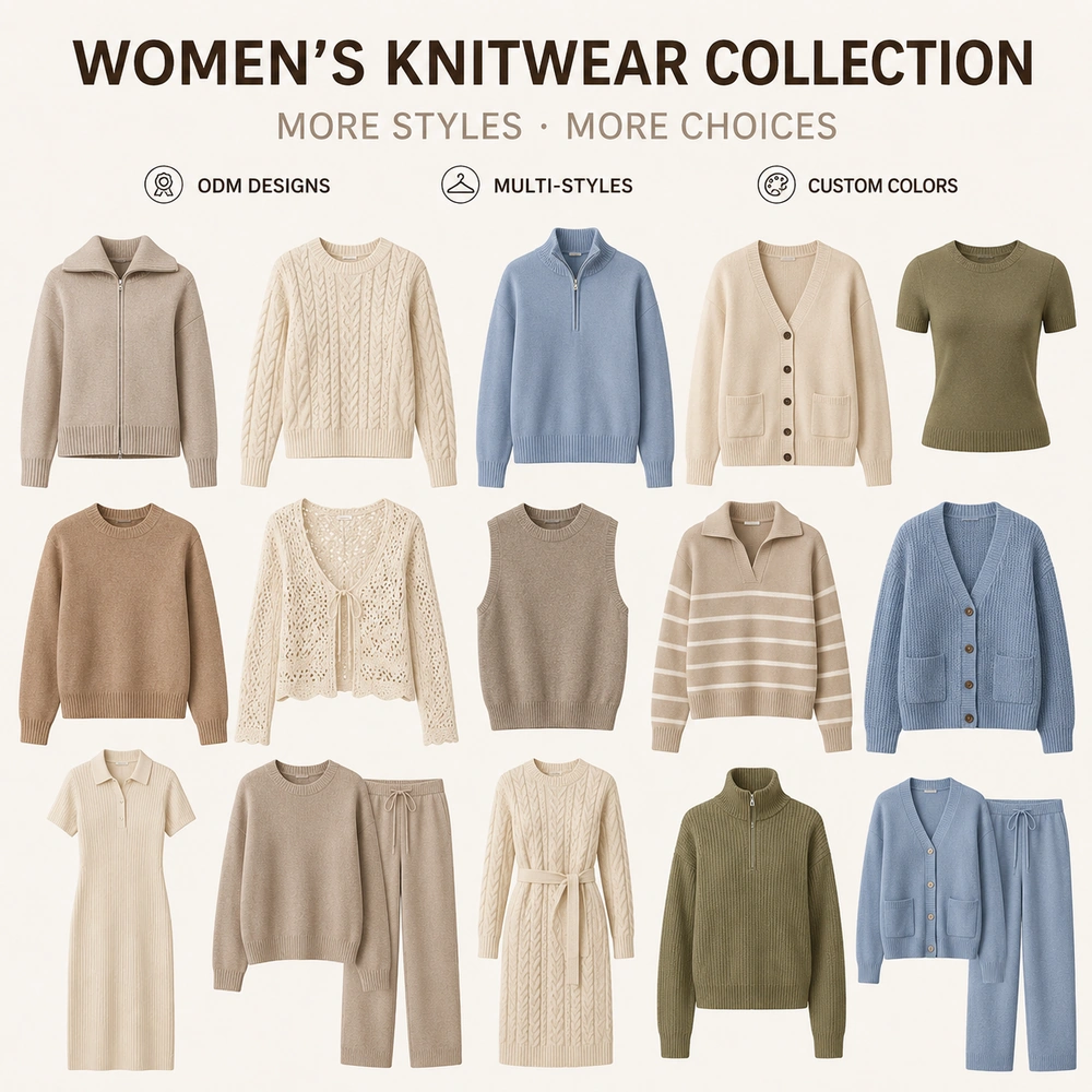 Women’s knitwear collection private label manufacturing