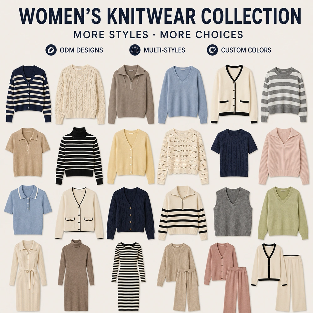 Women’s knitwear collection private label manufacturing