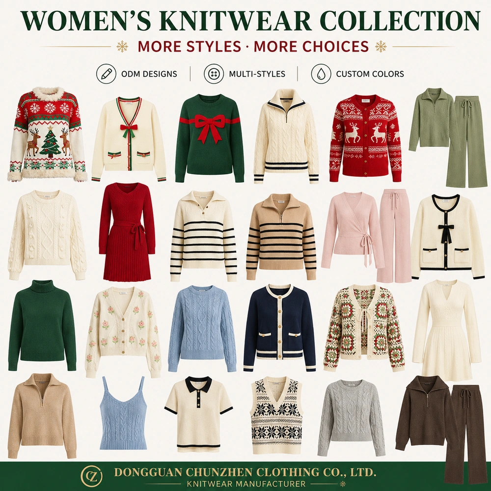 Women’s holiday knitwear collection private label manufacturing