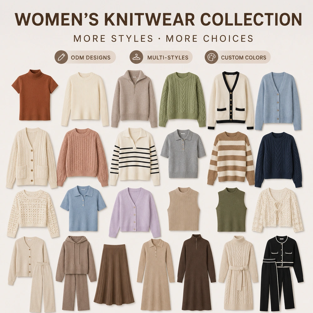 Women's knitwear collection private label manufacturing