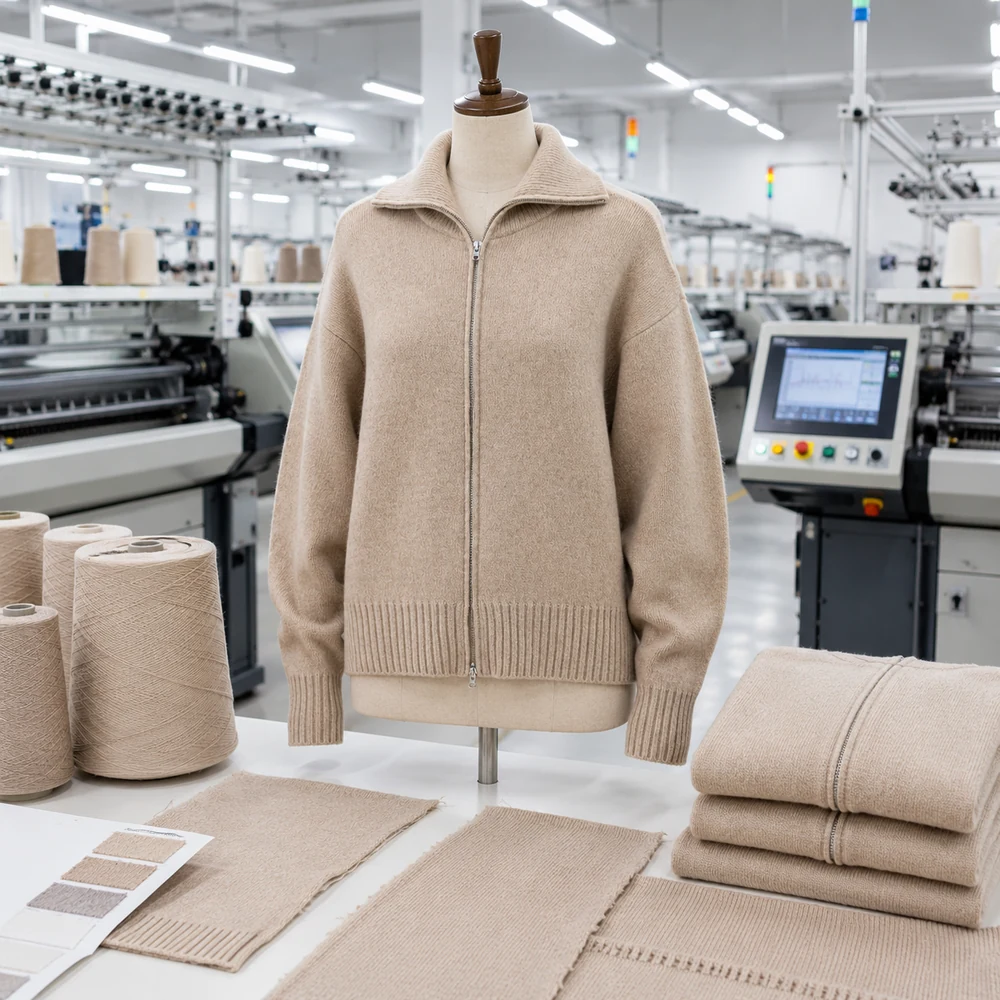 Women’s Full-Zip High Collar Knit Cardigan thumbnail 6
