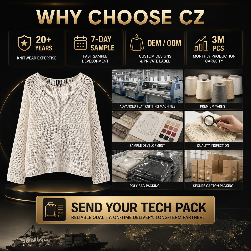 Why choose CZ Knitwear inquiry CTA image