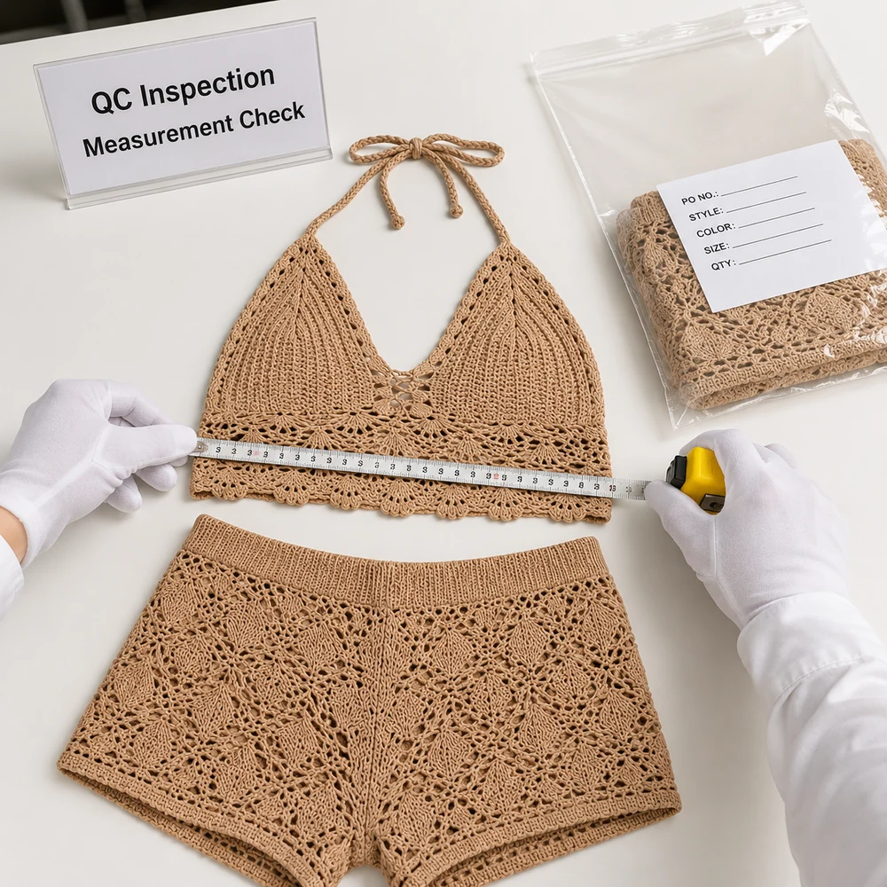 Scallop Edge Crochet Halter Top QC inspection thumbnail