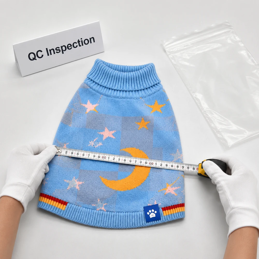 Starry Night Pet Sweater QC inspection thumbnail