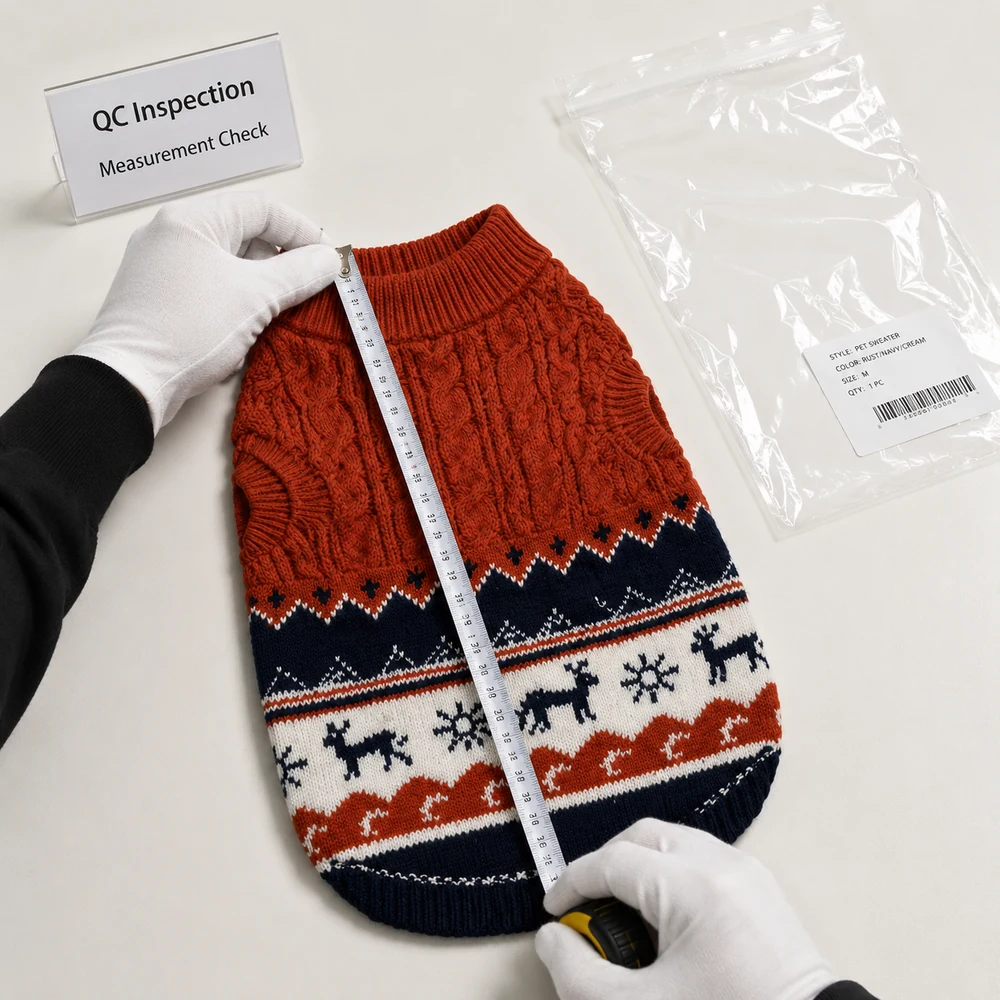 Fair Isle Christmas Pet Sweater QC inspection thumbnail