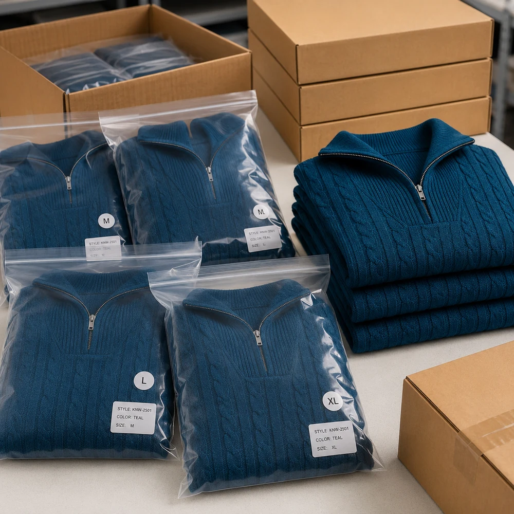 7GG Cable Knit Half-Zip Pullover packaging thumbnail