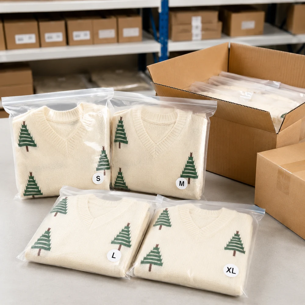 Women’s Christmas Tree V-Neck Intarsia Sweater thumbnail 8
