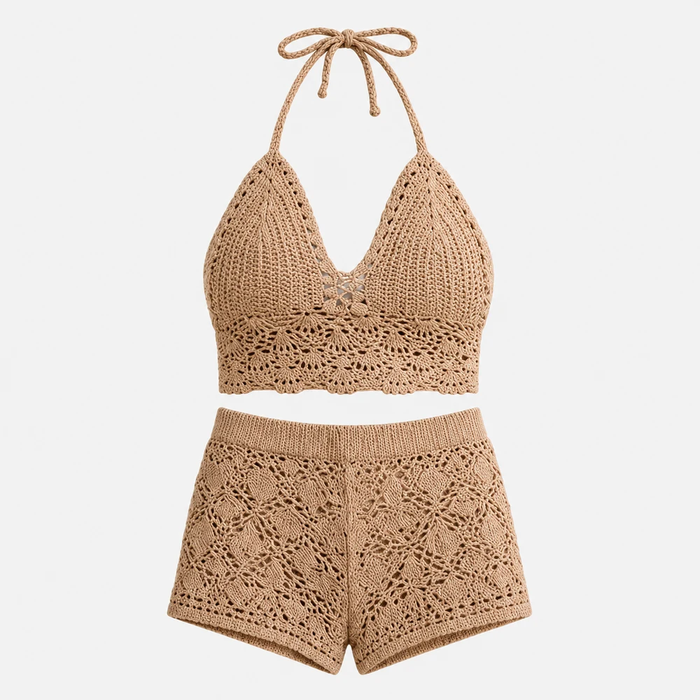Women’s Scallop Edge Crochet Halter Top