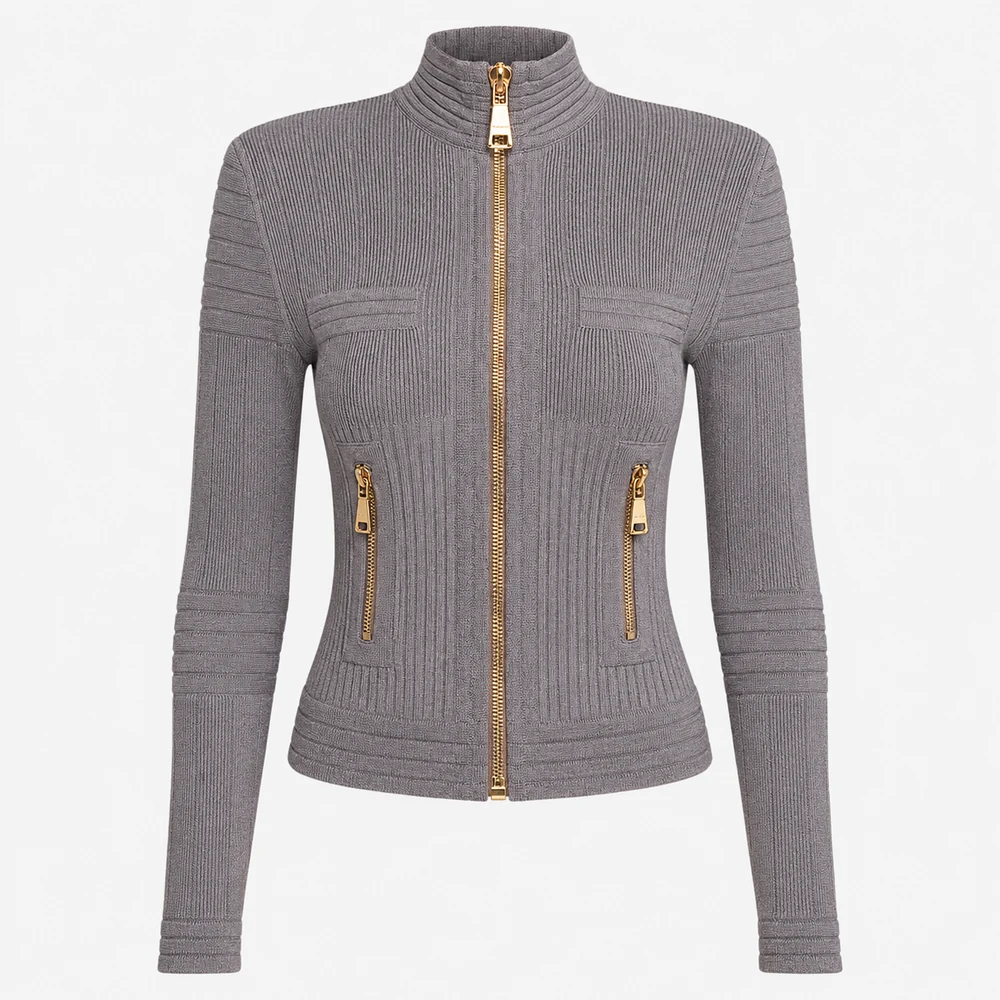 Women’s Ribbed Full-Zip Knit Jacket