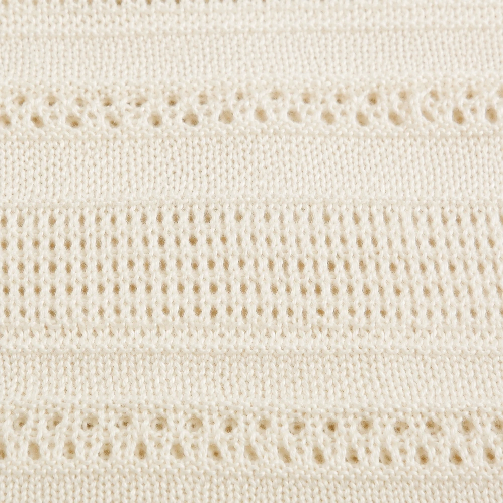 Women’s Openwork Pointelle Knit Polo Top - Knit Texture & Hand Feel