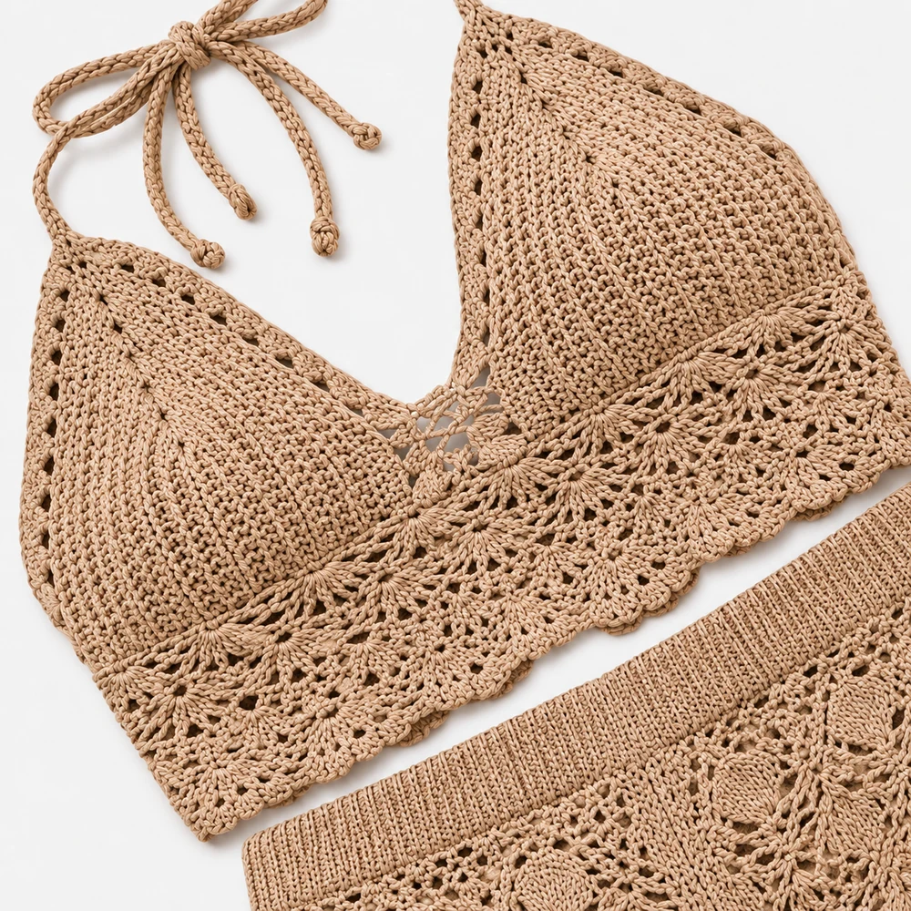Women’s Scallop Edge Crochet Halter Top - Joining & Craft Detail