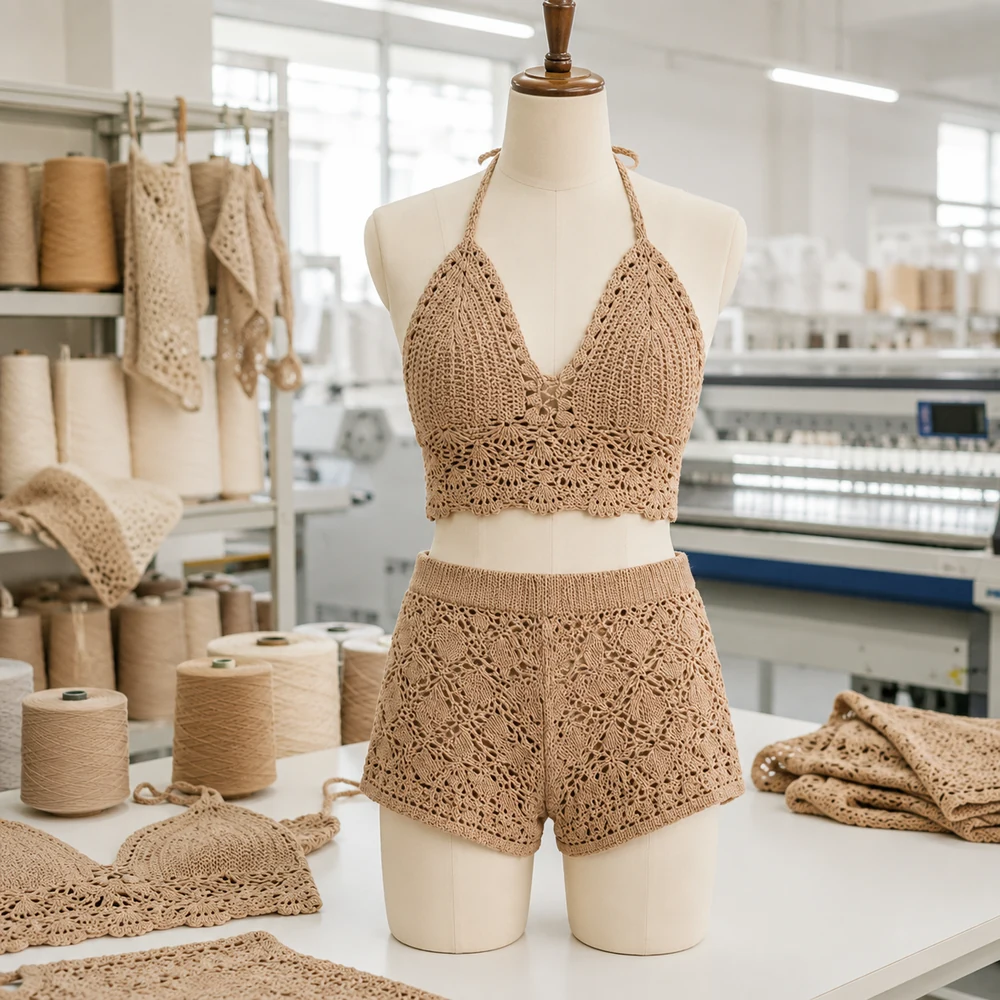 Women’s Scallop Edge Crochet Halter Top - Crochet Production