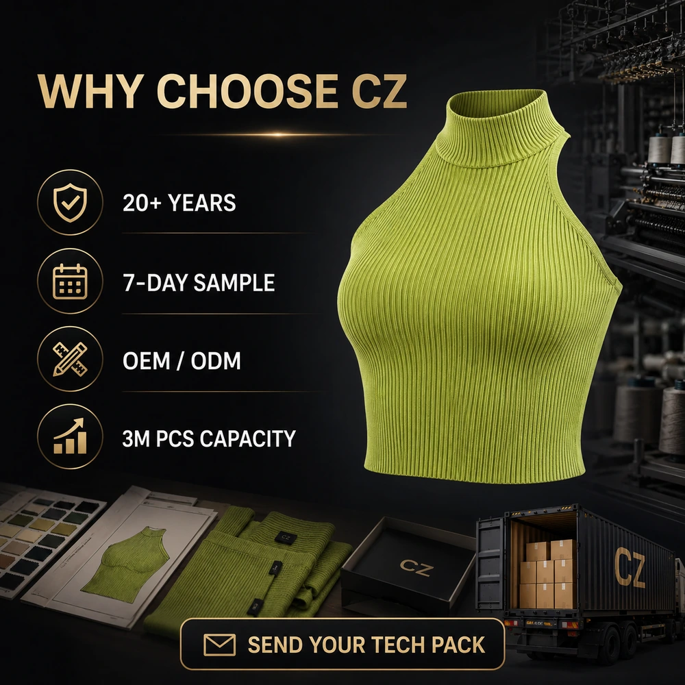 Women’s 12GG Ribbed Halter Knit Top - Additional Custom Option 06
