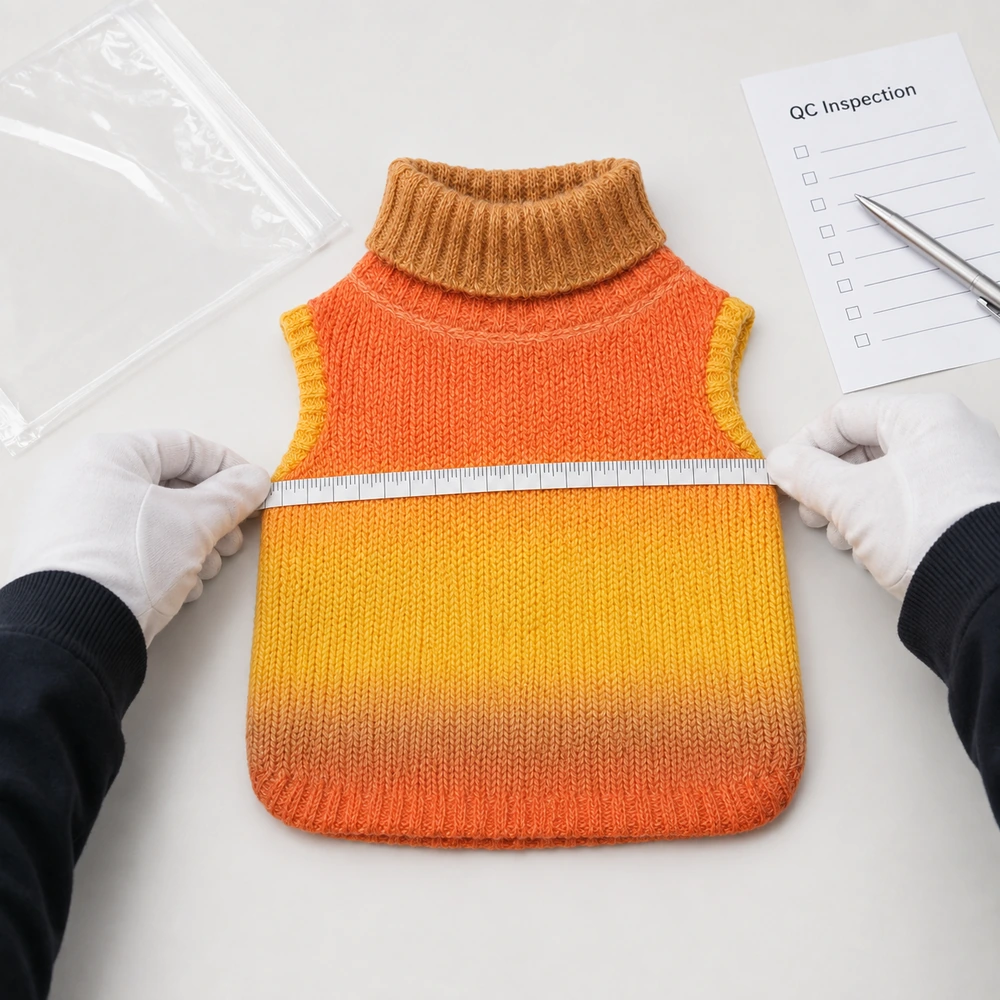 5GG Ombre Turtleneck Pet Sweater - Fit & Measurement QC