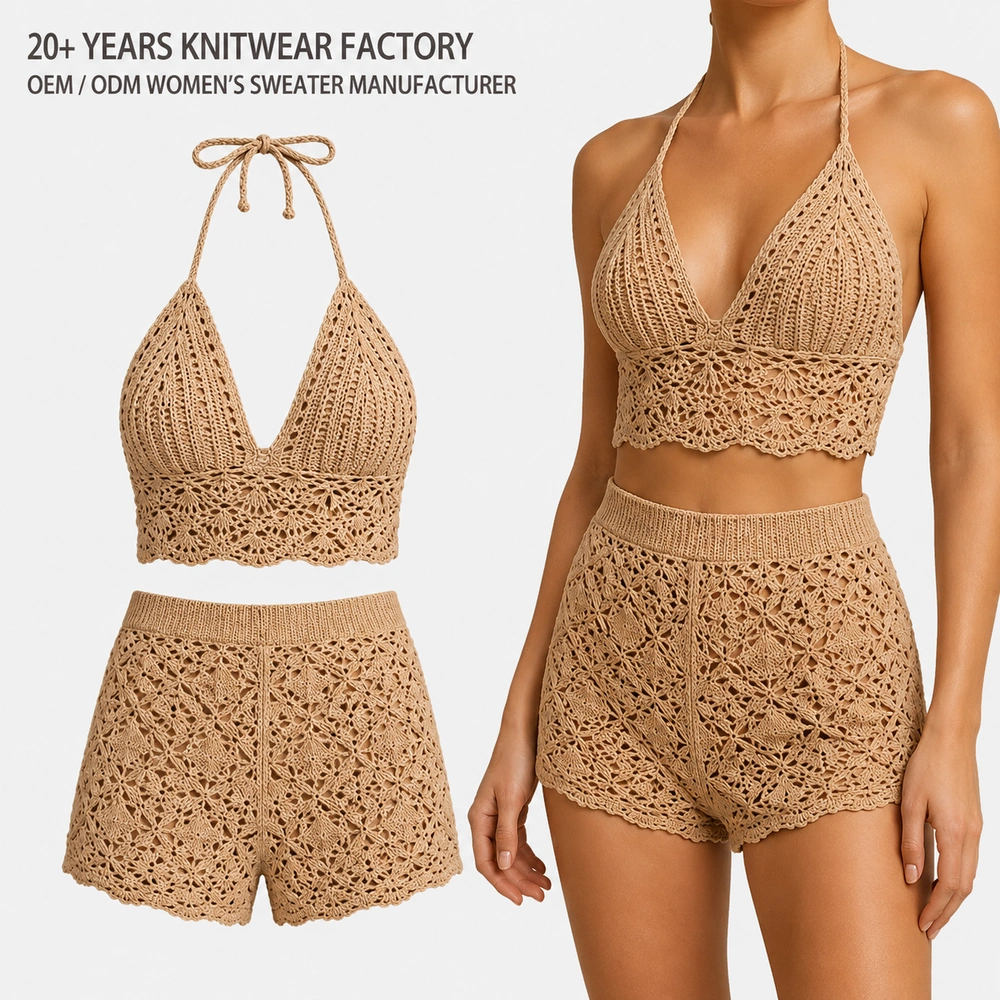 Women’s Scallop Edge Crochet Halter Top - Stitch & Motif Options