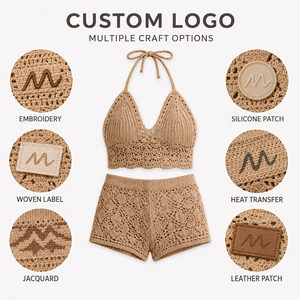 Women’s Scallop Edge Crochet Halter Top - Shape & Size Options