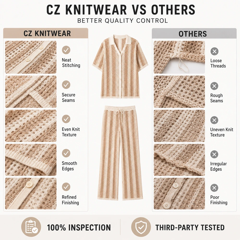 Women’s Striped Open-Knit Shirt & Wide-Leg Pants Set - Additional Custom Option 04